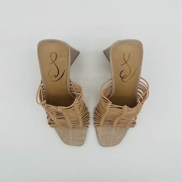 New! SAM EDELMAN Women’s Laurette Block Heel Mule Almond - Picture 4 of 10